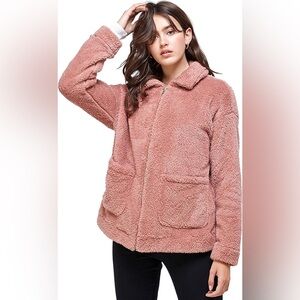 FARROW Plush Teddy Jacket in Dusty Rose